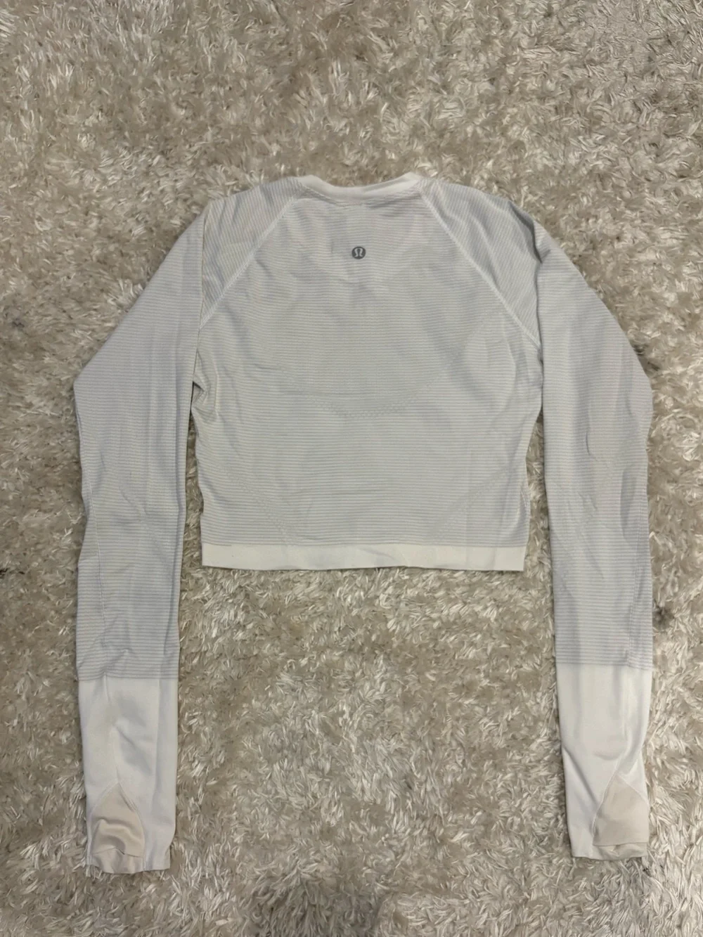 lululemon athletica Swiftly Cropped Athletic White Light Grey Long-Sleeve 2.0
